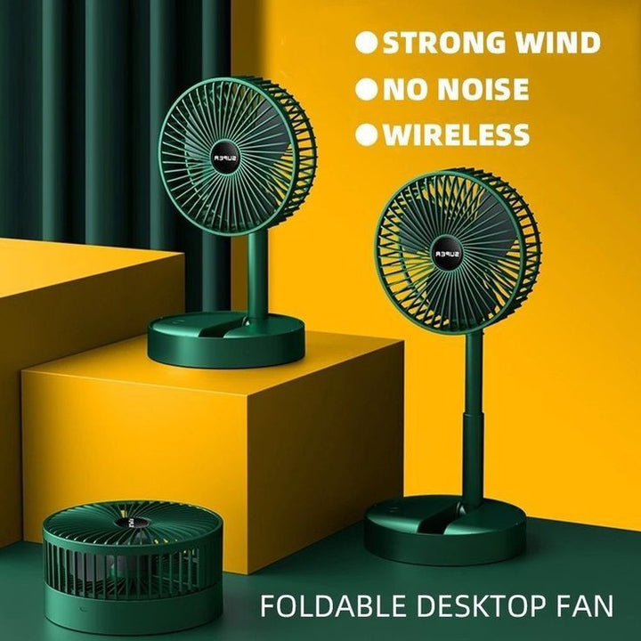 Rechargeable Portable Telescopic Folding Table Fan – 3-Speed Adjustable Desk Fan (Random Color)